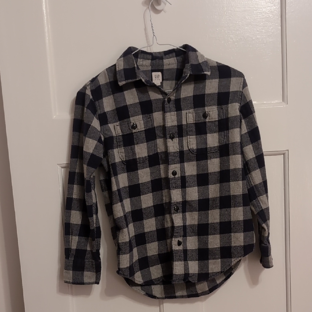 GAP Navy and White Checkered Shirt